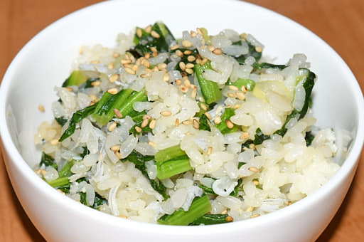女池菜としらすご飯