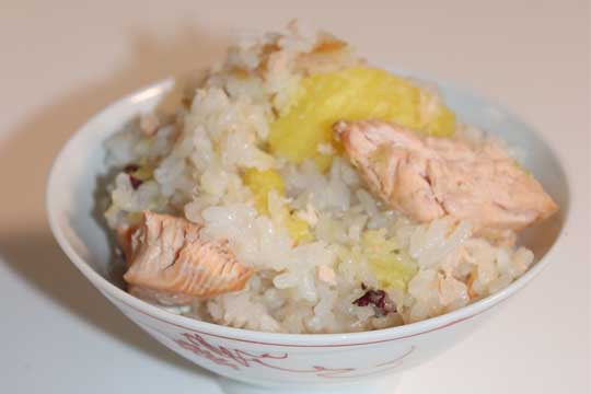 鮭としるきーもの炊き込みご飯